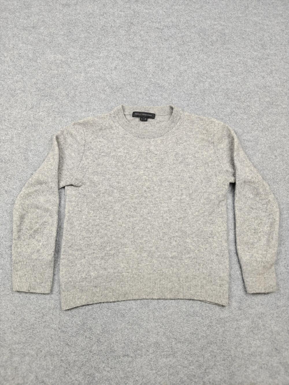 Skull Cashmere Sweater Womens Small Gray 100% Cashmere Crewneck Pullover Knit